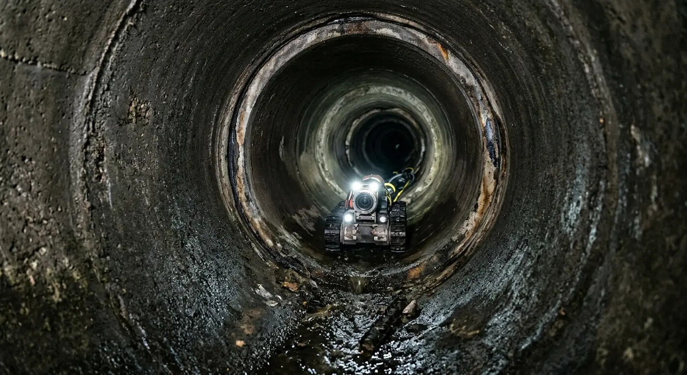 Robotic sewer camera inspecting pipe interior for Sewer Line Repair in Peppermill Village